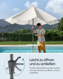 SONGMICS Sonnenschirm 300 Cm, UPF 50+, Beidseitig Um 30° Knickbar, Sonnenschutz, Mit Kurbel Zum Öffnen/Schließen, Beige GPU30BE 11 SONGMICS Sonnenschirm 300 Cm, UPF 50+, Beidseitig Um 30° Knickbar, Sonnenschutz, Mit Kurbel Zum Öffnen/Schließen, Beige GPU30BE -Songmics Verkaufsgeschäft 5ee0b1cbfed60ae975d47b4fd9be61ef