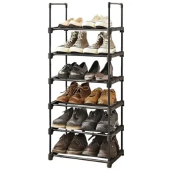 Songmics Schuhregal Für 12 Paar, Aus Metall, 45 X 106 X 30cm, 6 Etagen, Schwarz -Songmics Verkaufsgeschäft 5eeee075ae7f9b687d382fc92c06b17abeea065a schuhregal songmics fuer 12 paar aus metall