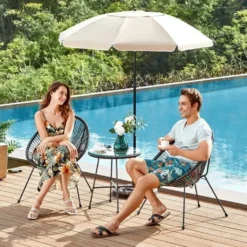 SONGMICS Balkonmöbel, 3er Set, Tischoberfläche Aus Glas, 2 Stühle, GGF013B02 -Songmics Verkaufsgeschäft 5fe23e1b106570254176c6edf0db1d33