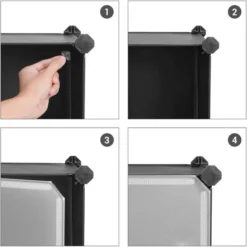 Songmics Schuhregal Für 16 Paar, Aus Kunststoff, 123 X 123 X 31cm, 16 Fächer Mit Türen, Schwarz -Songmics Verkaufsgeschäft 6424597829c11f5dc2a57f4c8ace272633890974 schuhregal songmics fuer 16 paar aus kunststoff