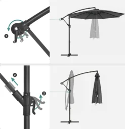 SONGMICS Sonnenschirm, Ø 300 Cm, Mit Ständer, Sonnenschutz UV-Schutz UPF 50+, Mit Kurbel Zum Öffnen Und Schließen, Grau GPU116G01 15 SONGMICS Sonnenschirm, Ø 300 Cm, Mit Ständer, Sonnenschutz UV-Schutz UPF 50+, Mit Kurbel Zum Öffnen Und Schließen, Grau GPU116G01 -Songmics Verkaufsgeschäft 654e8c0f7d3d2d425f583221de0a770a