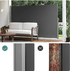 SONGMICS Seitenmarkise, Sichtschutz, 200 X 400 Cm, Ausziehbar Aus 220 G/m² Polyester,Blickdicht, Seitenrollo, Für Balkon, Terrasse, Garten, Anthrazit GSA204G02 17 SONGMICS Seitenmarkise, Sichtschutz, 200 X 400 Cm, Ausziehbar Aus 220 G/m² Polyester,Blickdicht, Seitenrollo, Für Balkon, Terrasse, Garten, Anthrazit GSA204G02 -Songmics Verkaufsgeschäft 655b4242cfb705b74e25b5b5f283e6d2