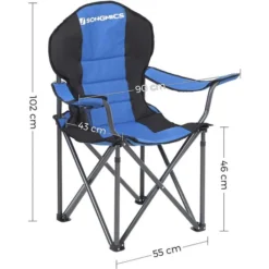 Songmics Klappstuhl GCB06BU, Faltbar, Metall/Stoff, Blau/schwarz, Bis 250 Kg -Songmics Verkaufsgeschäft 66ac44af6289a34021e4ea70dc5ce2bb2eab20ad klappstuhl songmics gcb06bu faltbar