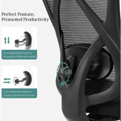 Songmics Bürostuhl OBN063B01, Schwarz, Stoff / Netz, Mit Kopfstütze, Bis 150 Kg -Songmics Verkaufsgeschäft 697a775bc9df10838c891d40e55f89a142eb0f75 buerostuhl songmics obn063b01
