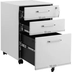 Songmics Rollcontainer OFC010W01, Metall, Weiß, Mit 2 Schüben Und Hängeregistratur, Abschließbar -Songmics Verkaufsgeschäft 6b7d9570e971e6b0e577279e6a20e85f20c24c8d rollcontainer songmics ofc010w01 metall weiss