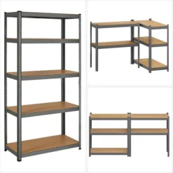 Songmics Schwerlastregal Grau, 90 X 180 X 40cm, 175kg / Boden, Steckregal, 5 Holzböden -Songmics Verkaufsgeschäft 6fd8b97244d1bc66106c66116b926eb85ecc6c46 schwerlastregal songmics grau 90 x 180 x 40cm