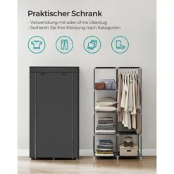 Songmics Stoffschrank XL, RYG84H, Schwarz, 88 X 170 X 45cm, Variabel, Mit Kleiderstange -Songmics Verkaufsgeschäft 712ae68c62792b0bbce5c9f38c8cf1ca7bb7c215 stoffschrank songmics xl ryg84h schwarz