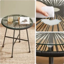 SONGMICS Balkonmöbel, 3er Set, Tischoberfläche Aus Glas, 2 Stühle, GGF013B02 -Songmics Verkaufsgeschäft 71cc63da4ef68728cdd72e0b35aa8e81