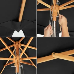 SONGMICS 200 × 125 Cm Holz-Sonnenschirm, Marktschirm, UV-Schutz UPF 50+, Gartenschirm, Terrassenschirm, Sonnenschutz, Ohne Ständer Grau GPU26GY 15 SONGMICS 200 × 125 Cm Holz-Sonnenschirm, Marktschirm, UV-Schutz UPF 50+, Gartenschirm, Terrassenschirm, Sonnenschutz, Ohne Ständer Grau GPU26GY -Songmics Verkaufsgeschäft 732df6a1ea9a11c60d77cb092be079d9