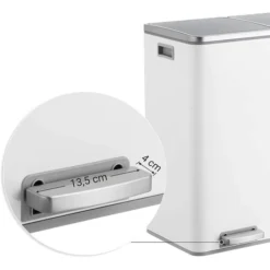 Songmics Mülleimer LTB60WT, Weiß, Aus Metall, 2 X 30 Liter -Songmics Verkaufsgeschäft 732fa371732b7aa4faf178799006bedd817ece9f muelleimer songmics ltb60wt weiss