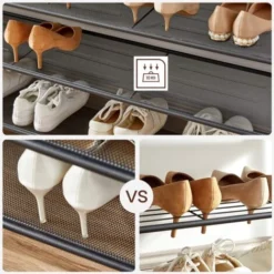 Songmics VASAGLE Schuhregal, Schuhablage, Schuhständer, 8 Ebenen, 7 Gitterablagen, Für 32-40 Paar Schuhe, Aufbewahrungsregal, Flur, Schlafzimmer, Wohnzimmer, 100 X 30 X 152 Cm, Vintagebraun-schwarz Von SONGMIC 7 Songmics VASAGLE Schuhregal, Schuhablage, Schuhständer, 8 Ebenen, 7 Gitterablagen, Für 32-40 Paar Schuhe, Aufbewahrungsregal, Flur, Schlafzimmer, Wohnzimmer, 100 X 30 X 152 Cm, Vintagebraun-schwarz Von SONGMIC -Songmics Verkaufsgeschäft 73395014 3