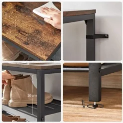 Songmics VASAGLE Schuhregal, Schuhablage, Schuhständer, 8 Ebenen, 7 Gitterablagen, Für 32-40 Paar Schuhe, Aufbewahrungsregal, Flur, Schlafzimmer, Wohnzimmer, 100 X 30 X 152 Cm, Vintagebraun-schwarz Von SONGMIC 8 Songmics VASAGLE Schuhregal, Schuhablage, Schuhständer, 8 Ebenen, 7 Gitterablagen, Für 32-40 Paar Schuhe, Aufbewahrungsregal, Flur, Schlafzimmer, Wohnzimmer, 100 X 30 X 152 Cm, Vintagebraun-schwarz Von SONGMIC -Songmics Verkaufsgeschäft 73395014 4