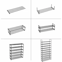 Songmics Schuhregal Mit 10 Ebenen, Schuhaufbewahrung Aus Metall, Für Bis Zu 50 Paar Schuhe, Schuhorganizer Für Wohnzimmer, Flur Und Ankleidezimmer, 92 X 30 X 194 Cm, Schwarz LSA10BK -Songmics Verkaufsgeschäft 73395037 3