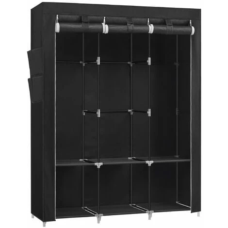 SONGMICS Stoffschrank, Kleiderschrank, 45 X 130 X 167 Cm, 3 Hängefächer, Mit 4 Seitentaschen, Viel Platz, Für Schlafzimmer, Wohnzimmer, Schwarz RYG092B02 1 SONGMICS Stoffschrank, Kleiderschrank, 45 X 130 X 167 Cm, 3 Hängefächer, Mit 4 Seitentaschen, Viel Platz, Für Schlafzimmer, Wohnzimmer, Schwarz RYG092B02