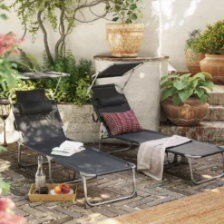 SONGMICS Sonnenliege, 193 X 53 X 29 Cm, Liegestuhl, Gartenliege, Mit Kopfstütze, Verstellbar, Leicht, Klappbar, Bis 150 Kg Belastbar, Dunkelgrau BCG19UV1 11 SONGMICS Sonnenliege, 193 X 53 X 29 Cm, Liegestuhl, Gartenliege, Mit Kopfstütze, Verstellbar, Leicht, Klappbar, Bis 150 Kg Belastbar, Dunkelgrau BCG19UV1 -Songmics Verkaufsgeschäft 74663f32f9612ca5115900c364104cba