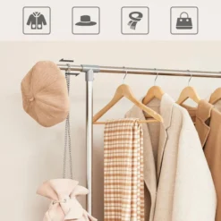 Songmics Garderobenständer LLR401, Mit Rollen, Ausziehbar, Metall, Silber / Grau -Songmics Verkaufsgeschäft 74e955e9378d5cc7a3ea9c2d9df284d1e113066d garderobenstaender songmics llr401