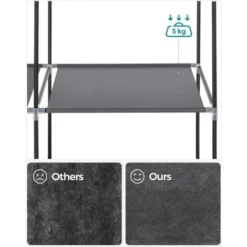 SONGMICS Kleiderschrank, Stoffschrank, 6 Ablagen, Verschiedene Aufbaumöglichkeiten, 45 X 105 X 168 Cm, Für Schlafzimmer, Ankleidezimmer, Grau RYG085G02 -Songmics Verkaufsgeschäft 75074498 4