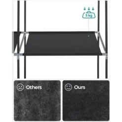 SONGMICS Kleiderschrank, Stoffschrank, 6 Ablagen, Verschiedene Aufbaumöglichkeiten, 45 X 105 X 168 Cm, Für Schlafzimmer, Ankleidezimmer, Schwarz RYG085B02 -Songmics Verkaufsgeschäft 76867925 3