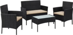 SONGMICS Balkonmöbel, Aus PE-Polyrattan, Lounge-Set, GGF004B05 -Songmics Verkaufsgeschäft 786ec48ec43f0989ea841b81c79a42fd