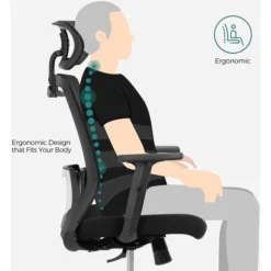 Songmics Bürostuhl OBN057B02, Schwarz, Stoff / Netz, Mit Kopfstütze, Bis 130 Kg -Songmics Verkaufsgeschäft 78eb2c46cfcce430b7546800d503c82b8f27fb72 buerostuhl songmics obn057b02