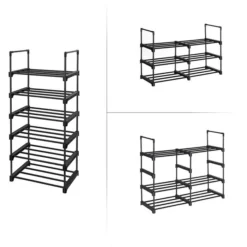 Songmics Schuhregal Für 12 Paar, Aus Metall, 45 X 106 X 30cm, 6 Etagen, Schwarz -Songmics Verkaufsgeschäft 7d06dd6ea29ec7078264016b30bedb023867fbde schuhregal songmics fuer 12 paar aus metall