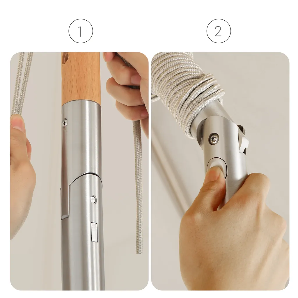 SONGMICS Sonnenschirm 300 Cm, Sonnenschutz Bis UPF 50+, Knickbar, Achteckiger, Schirmmast Und Schirmrippen Aus Holz, Ohne Ständer, Beige GPU32BE 5 SONGMICS Sonnenschirm 300 Cm, Sonnenschutz Bis UPF 50+, Knickbar, Achteckiger, Schirmmast Und Schirmrippen Aus Holz, Ohne Ständer, Beige GPU32BE - Image 5