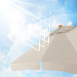 SONGMICS Sonnenschirm Für Den Balkon, 200 X 125 Cm, Rechteckiger Balkonschirm, Sonnenschutz, Schirmmast, Schirmrippen Aus Holz, Knickbar, Ohne Ständer, Garten, Outdoor, Beige GPU26BE -Songmics Verkaufsgeschäft 7f4fdccbd714b18acf3f7b9619795f65