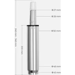 SONGMICS Gasdruckfeder Für Bürostuhl, 200 Kg Belastbarkeit, Gasdruckdämpfer Für Schreibtischstuhl, Gaming Stuhl, Chefsessel, Länge 255 Mm, Silber AOP101W01 -Songmics Verkaufsgeschäft 81314094 5