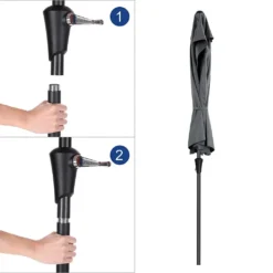 SONGMICS Sonnenschirm Ø 270cm Halbrund Sonnenschutz Bis UPF 50+ Balkonschirm Mit Kurbel Terrassenschirm Ohne Ständer Grau GPU31GY 11 SONGMICS Sonnenschirm Ø 270cm Halbrund Sonnenschutz Bis UPF 50+ Balkonschirm Mit Kurbel Terrassenschirm Ohne Ständer Grau GPU31GY -Songmics Verkaufsgeschäft 81640a733e5749a45e9d3c267904f2d4