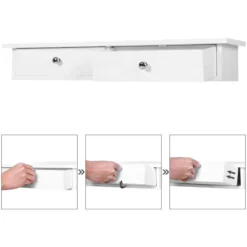 Songmics Wandregal LWS65WT, Weiß, 65cm, 2 Schubladen, Aus Holz -Songmics Verkaufsgeschäft 826c9598be3f6ffc9218d2b833f409e858314f4c wandregal songmics lws65wt weiss