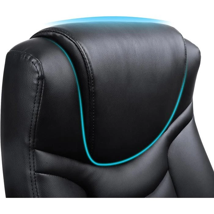 Songmics OBG21B Chefsessel, Kunstleder Schwarz, Bis 150 Kg, Mit Armlehnen 2 Songmics OBG21B Chefsessel, Kunstleder Schwarz, Bis 150 Kg, Mit Armlehnen - Image 2