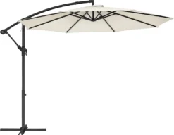 SONGMICS Sonnenschirm, Ø 300 Cm, Mit Ständer, Sonnenschutz UV-Schutz Bis UPF 50+, Mit Kurbel Zum Öffnen Und Schließen, Beige GPU116M01 -Songmics Verkaufsgeschäft 86138064323a62144296be6c716c5117