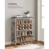 VASAGLE Schuhregal, 5-stöckiger Schuhschrank Offen, Schuhablage, 28 X 75 X 93 Cm, Große Oberfläche Für Taschen, Für Eingangsbereich, Flur, Schwarz-silbern Von SONGMICS SBL038E22