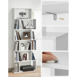 VASAGLE Bücherregal, Regal Mit 6 Ebenen, Standregal, Büroregal, Freistehend, Dekoregal, Zur Präsentation, Modern, Für Wohnzimmer, Schlafzimmer, Büro, Weiß LBC61WT Von Songmics -Songmics Verkaufsgeschäft 8939778 4