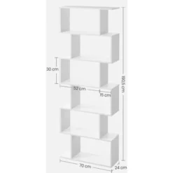 VASAGLE Bücherregal, Regal Mit 6 Ebenen, Standregal, Büroregal, Freistehend, Dekoregal, Zur Präsentation, Modern, Für Wohnzimmer, Schlafzimmer, Büro, Weiß LBC61WT Von Songmics -Songmics Verkaufsgeschäft 8939778 5