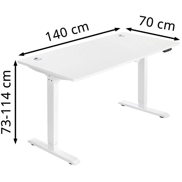 Songmics Schreibtisch LSD012W01, Weiß, Elektrisch Höhenverstellbar, 140 X 73-114 X 70cm 2 Songmics Schreibtisch LSD012W01, Weiß, Elektrisch Höhenverstellbar, 140 X 73-114 X 70cm - Image 2