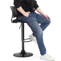 Songmics Barhocker LJB04BK, 2 Stück, Stoff/Kunststoff, Schwarz, Höhenverstellbar, Lehne -Songmics Verkaufsgeschäft 8c43ab631d0cec8c766a0ed7adbba85a550b2b8f barhocker songmics ljb04bk 2 stueck