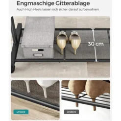 Songmics Garderobenständer HSR25BK, Bis 40 Kg, Mit Rollen & Ablage, Metall, Schwarz -Songmics Verkaufsgeschäft 8ce052f3dd2d5e4920ac475f74ab087b13cc78ce garderobenstaender songmics hsr25bk bis 40 kg