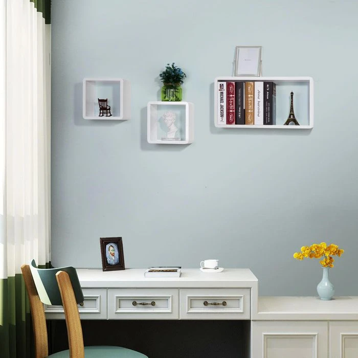 Songmics Wandregal LWS50WT, Weiß, 3-teilig, 22cm / 50cm, Aus Holz 8 Songmics Wandregal LWS50WT, Weiß, 3-teilig, 22cm / 50cm, Aus Holz - Image 8