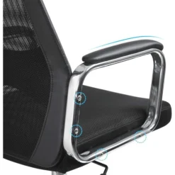 Songmics Bürostuhl OBN33BK, Schwarz, Kunstleder / Netz, Kopfstütze, Bis 140 Kg -Songmics Verkaufsgeschäft 91584c8d35c2870be16f0438a8669be23d969f2b buerostuhl songmics obn33bk