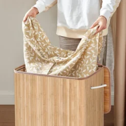 Songmics Wäschekorb LCB64Y, Natur, Mit 2 Fächern, Aus Bambus, Faltbar, 52 X 62,5 X 32 Cm, 100 Liter 11 Songmics Wäschekorb LCB64Y, Natur, Mit 2 Fächern, Aus Bambus, Faltbar, 52 X 62,5 X 32 Cm, 100 Liter -Songmics Verkaufsgeschäft 9225eae043264889daa4f220a75a62bf4f25dda8 waeschekorb songmics lcb64y natur mit 2 faechern