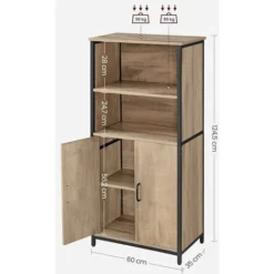 Songmics VASAGLE Küchenschrank, Bücherregal, 2 Offene Fächer, Schrank Mit Verstellbaren Ablagen, Bücherschrank Mit Türen, Stahlrahmen, Für Wohnzimmer, Küche, Arbeitszimmer, Eichenbraun-schwarz CSL066B50 7 Songmics VASAGLE Küchenschrank, Bücherregal, 2 Offene Fächer, Schrank Mit Verstellbaren Ablagen, Bücherschrank Mit Türen, Stahlrahmen, Für Wohnzimmer, Küche, Arbeitszimmer, Eichenbraun-schwarz CSL066B50 -Songmics Verkaufsgeschäft 92483946 3