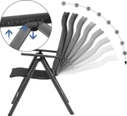 SONGMICS 4er-Set Klappbare Campingstühle, Gartenstühle, Klappstühle Mit Aluminiumgestell, 8-fach Verstellbare Rückenlehne, Max. 150 Kg Belastbar, Schwarz GCB30BK 14 SONGMICS 4er-Set Klappbare Campingstühle, Gartenstühle, Klappstühle Mit Aluminiumgestell, 8-fach Verstellbare Rückenlehne, Max. 150 Kg Belastbar, Schwarz GCB30BK -Songmics Verkaufsgeschäft 92d5e8b42502f53ed53180c8968e03d5