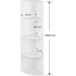 Songmics 4 Ebenen Eckregal Standregal Bücherregal Aus Holz Für Küche Schlafzimmer Wohnzimmer Büro Weiß LBC42WT 9 Songmics 4 Ebenen Eckregal Standregal Bücherregal Aus Holz Für Küche Schlafzimmer Wohnzimmer Büro Weiß LBC42WT -Songmics Verkaufsgeschäft 9368165 5