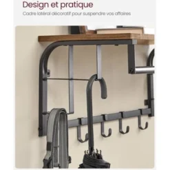 VASAGLE Wandgarderobe Mit Ablage, Wandregal, Mit 5 Abnehmbaren Haken, LCR12BX Von SONGMICS -Songmics Verkaufsgeschäft 9487727 4