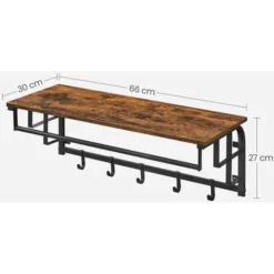 VASAGLE Wandgarderobe Mit Ablage, Wandregal, Mit 5 Abnehmbaren Haken, LCR12BX Von SONGMICS -Songmics Verkaufsgeschäft 9487727 5