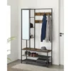 Songmics Garderobenständer Garderobe, Mit Schuhbank, 35 X 98 X 182 Cm,, Vintagebraun-Schwarz, HSR420B01