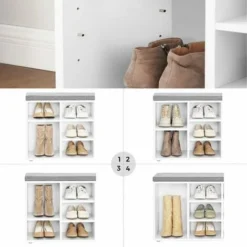 Songmics VASAGLE Schuhbank, Schuhregal, Schuhaufbewahrung, Sitzbank, 10 Fächer, Mit Polsterung, Für Den Eingangsbereich, Flur, Schlafzimmer, 104 X 30 X 48 Cm, Weiß SHL10WT -Songmics Verkaufsgeschäft 96690802 4