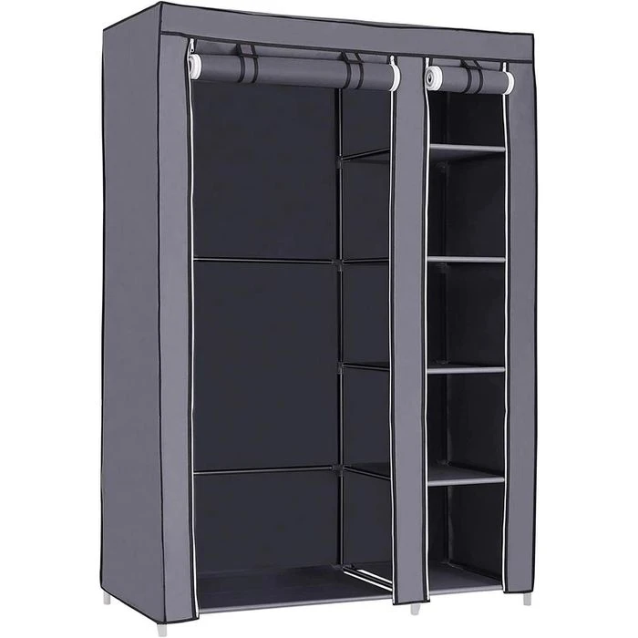 Songmics Stoffschrank XL, LSF007G, Grau, 110 X 175 X 45cm, Mit Kleiderstange 1 Songmics Stoffschrank XL, LSF007G, Grau, 110 X 175 X 45cm, Mit Kleiderstange