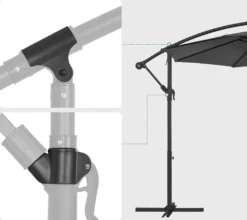 SONGMICS Sonnenschirm, Ø 300 Cm, Mit Ständer, Sonnenschutz UV-Schutz UPF 50+, Mit Kurbel Zum Öffnen Und Schließen, Grau GPU116G01 14 SONGMICS Sonnenschirm, Ø 300 Cm, Mit Ständer, Sonnenschutz UV-Schutz UPF 50+, Mit Kurbel Zum Öffnen Und Schließen, Grau GPU116G01 -Songmics Verkaufsgeschäft 972f78de73f502943fb2284171830042